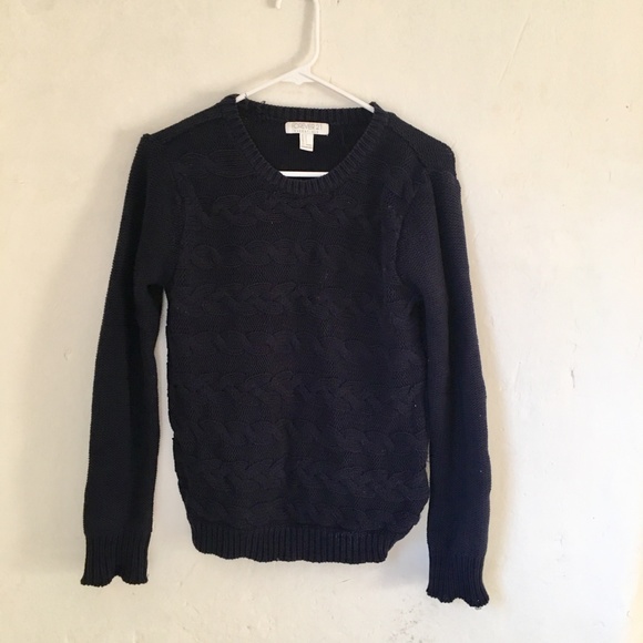 Forever 21 Navy Cableknit Cozy Crewneck Sweater - Picture 3 of 5
